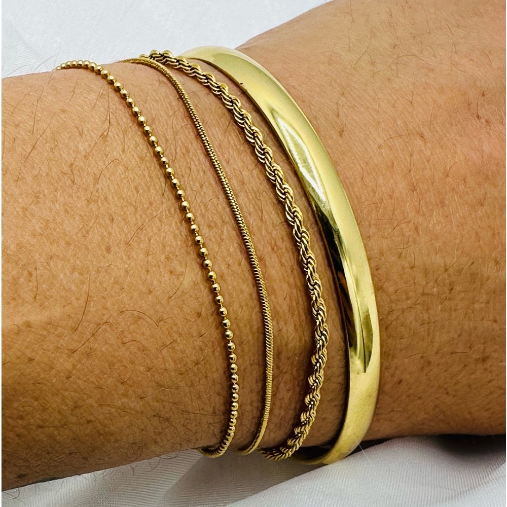 14KT Gold Minimalist Bracelet Set
